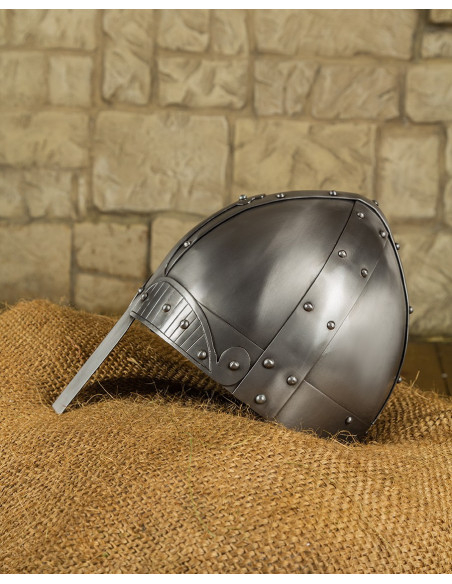Medieval polished steel helmet model...