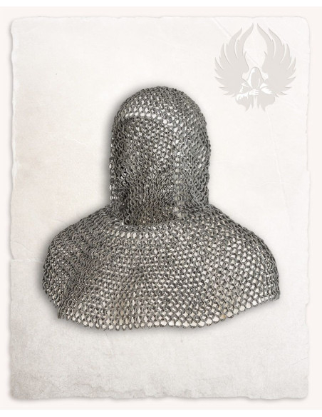 Aluminum chainmail coif with flat...