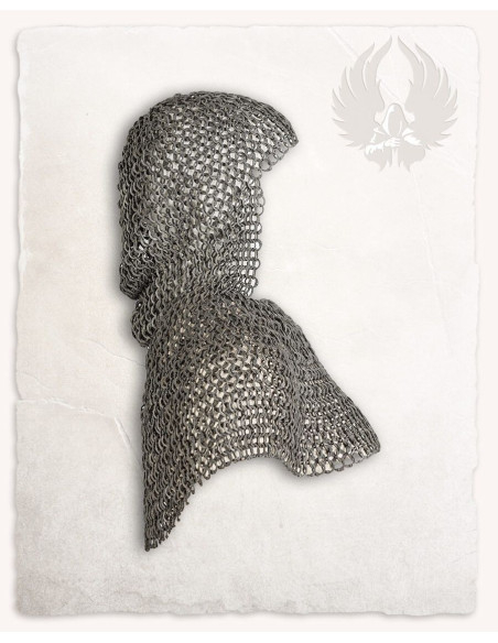 Aluminum chainmail coif with flat...