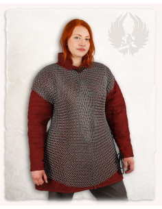 Sleeveless steel chainmail, oiled finish (10 mm.)