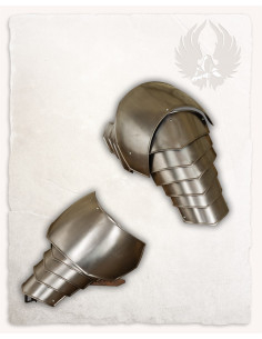 Medieval polished steel shoulder pads model Vigor