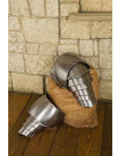 Medieval polished steel shoulder pads model Vigor 2