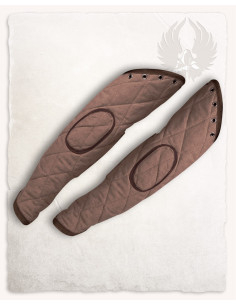 Sleeves for medieval gambeson model Arthur, brown