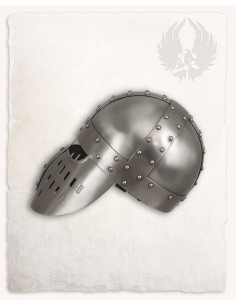 Medieval polished steel helmet model Peter 2