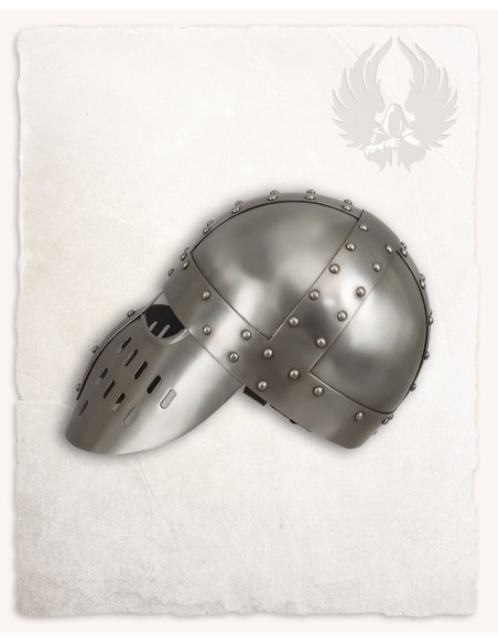 Medieval polished steel helmet model...