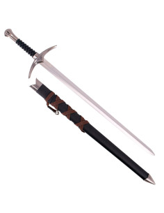 Cadet sword with scabbard, pommel, and nickel guard