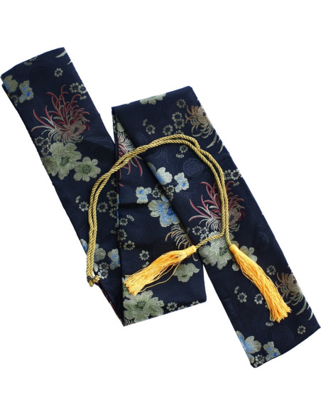 Floral fabric sheath with tassels for...