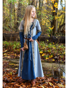 Medieval Dress for Girls Leonor in Long Sleeve, Blue