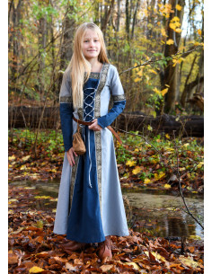 Medieval Dress for Girls Leonor in Long Sleeve, Blue 2