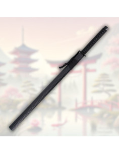 Decorative katana with blue titanium finished steel blade 2