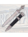 Roman Sword Gladius Black Decorated Sheath, Nickel