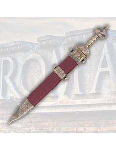 Roman sword Gladius black decorated sheath, bronze finish 2