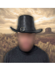 Pilgrim hat in black leather
