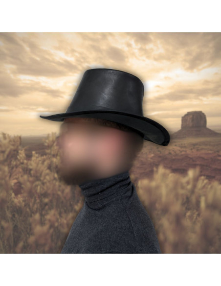 Pilgrim hat in black leather