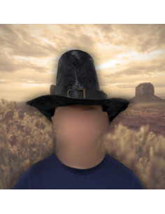 High top hat in black leather