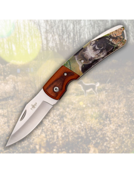 Third brand knife with 3D boar...