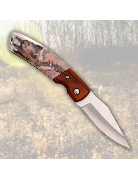 Third brand knife with 3D boar...