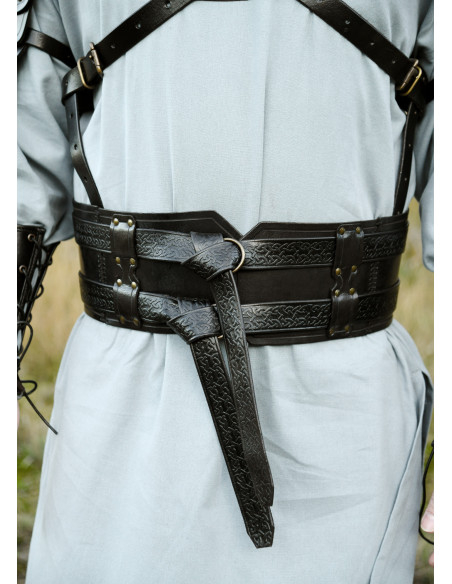 Medieval double leather belt model...