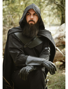 Medieval leather gorget model Balor, black 2