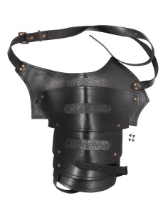 Medieval Leather Shoulder Pad Model Balor, Black