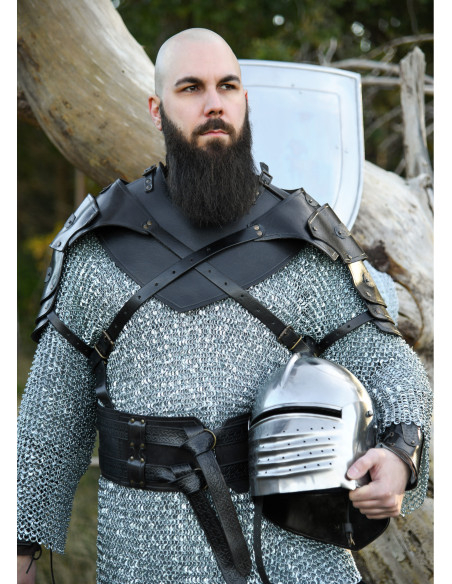 Medieval Leather Shoulder Pad Model...