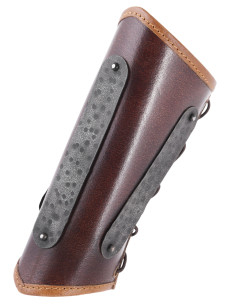 Viking medieval leather bracelet model Arnulf, brown