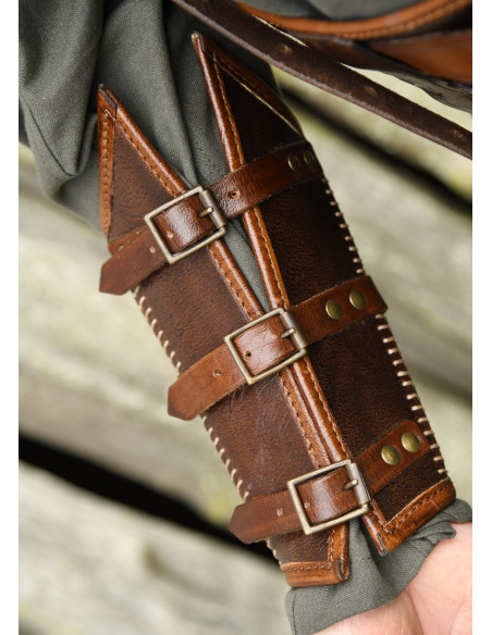 Viking leather bracelet with buckles...