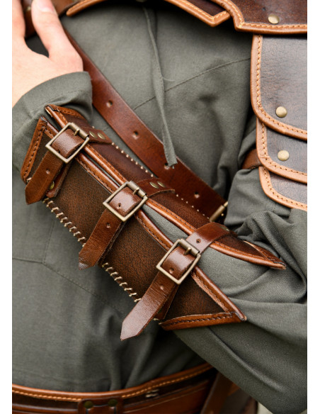 Viking leather bracelet with buckles...