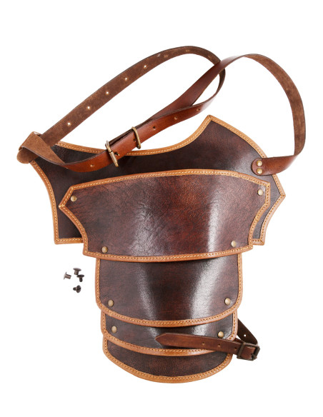 Medieval leather shoulder guard model...