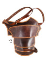 Medieval leather shoulder guard model Arnulf, brown color