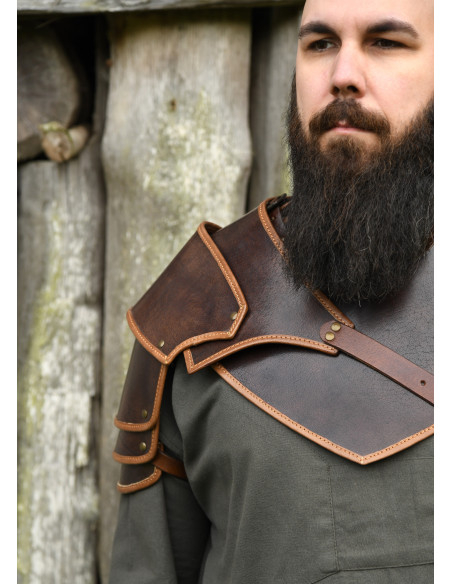 Medieval leather shoulder guard model...