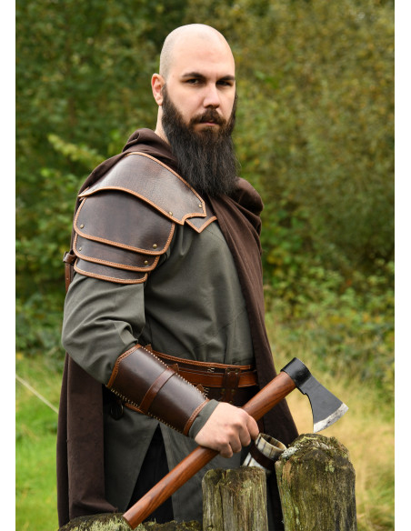 Medieval leather shoulder guard model...
