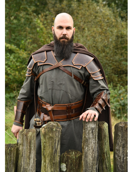Medieval leather shoulder guard model...