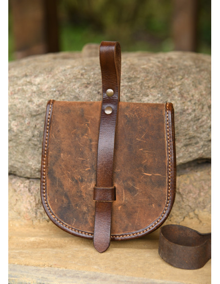 Medieval leather bag model Sindri,...