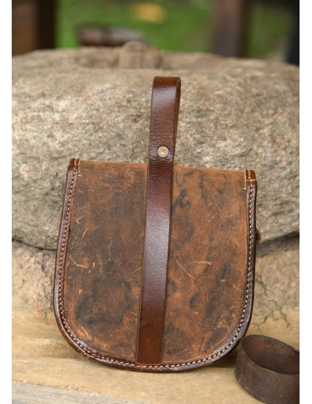Medieval leather bag model Sindri,...