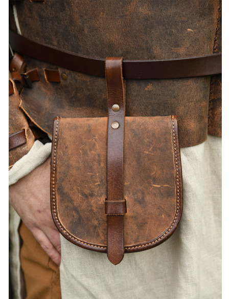 Medieval leather bag model Sindri,...
