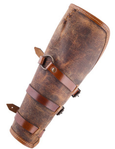 Medieval leather bracelet model Sindri, brown color