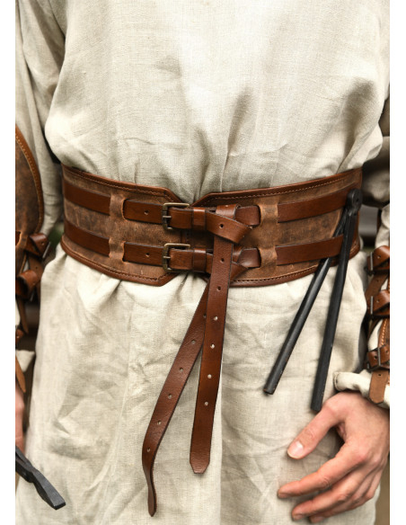 Double leather medieval belt model...
