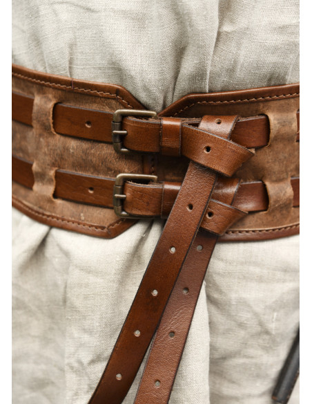 Double leather medieval belt model...