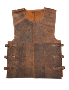 Medieval leather breastplate model Sindri, brown color