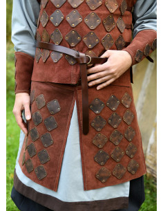 Medieval suede skirt model Vidar, brown color 2