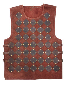 Medieval leather tunic model Vidar, brown color