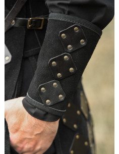 Medieval leather bracelet model Vares, black color 2