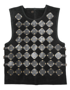 Medieval leather breastplate model Vares, black color