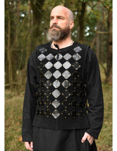 Medieval leather breastplate model Vares, black color 2