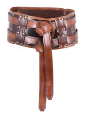 Double leather medieval belt model Arnulf, brown color