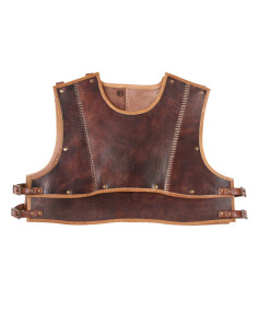 Medieval leather breastplate model Arnulf, brown color