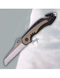 Rescue knife by Tramuntana Knives, with saw (21.3 cm.)