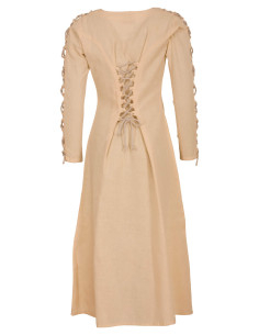 Medieval long dress model Sunna, cream color 2