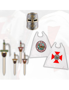 Templar Kids Pack: Sword with Scabbard, Helmet, and Cape